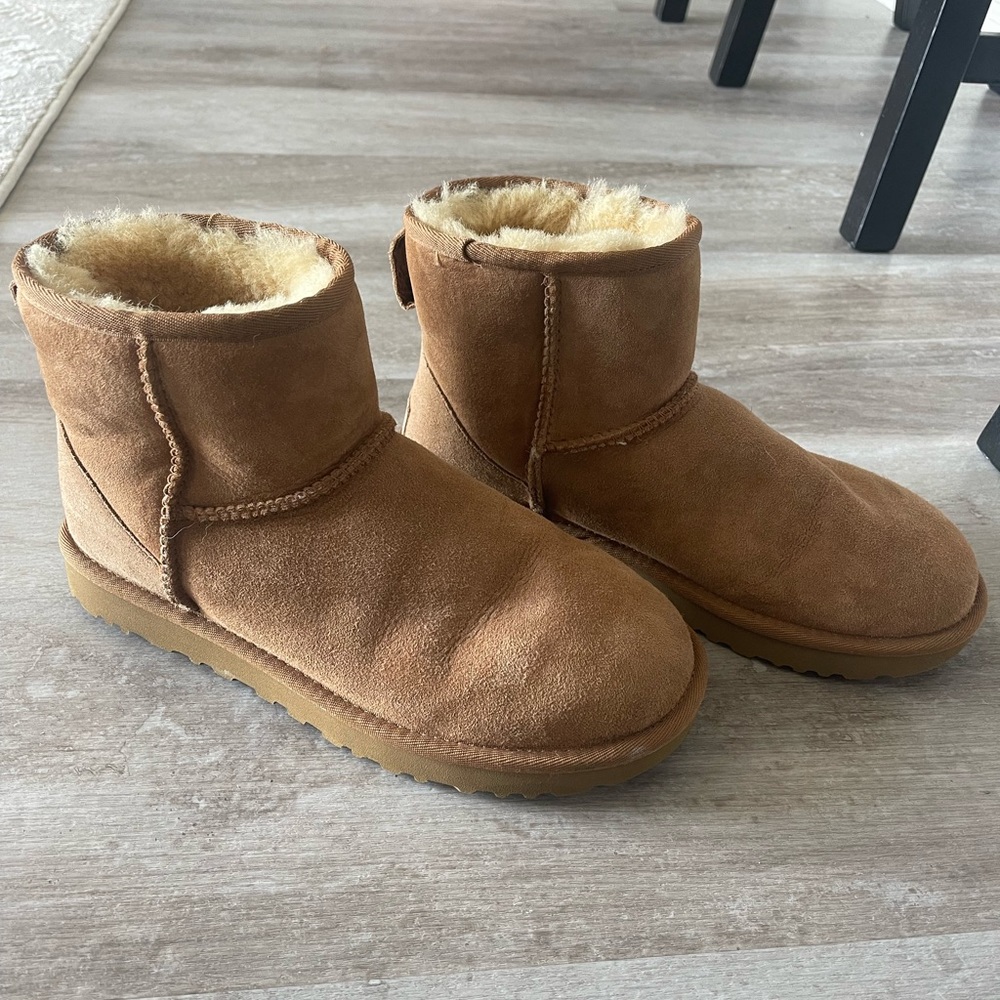 UGG Chestnut Suede Shearling Lined Ankle Boots